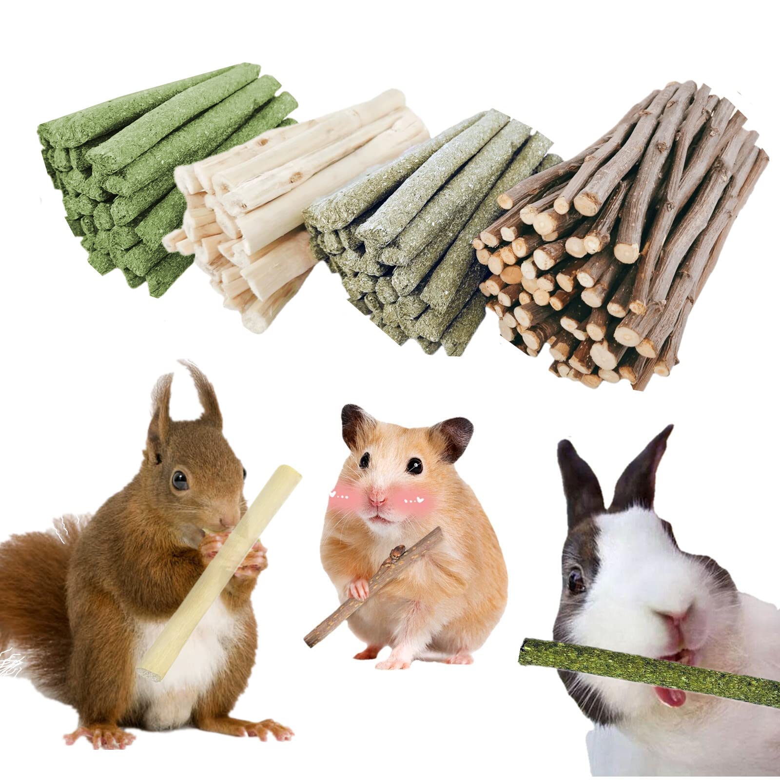 GREMBEB Bunny Chew Stick apple wood close-up promotes natural chewing enrichment