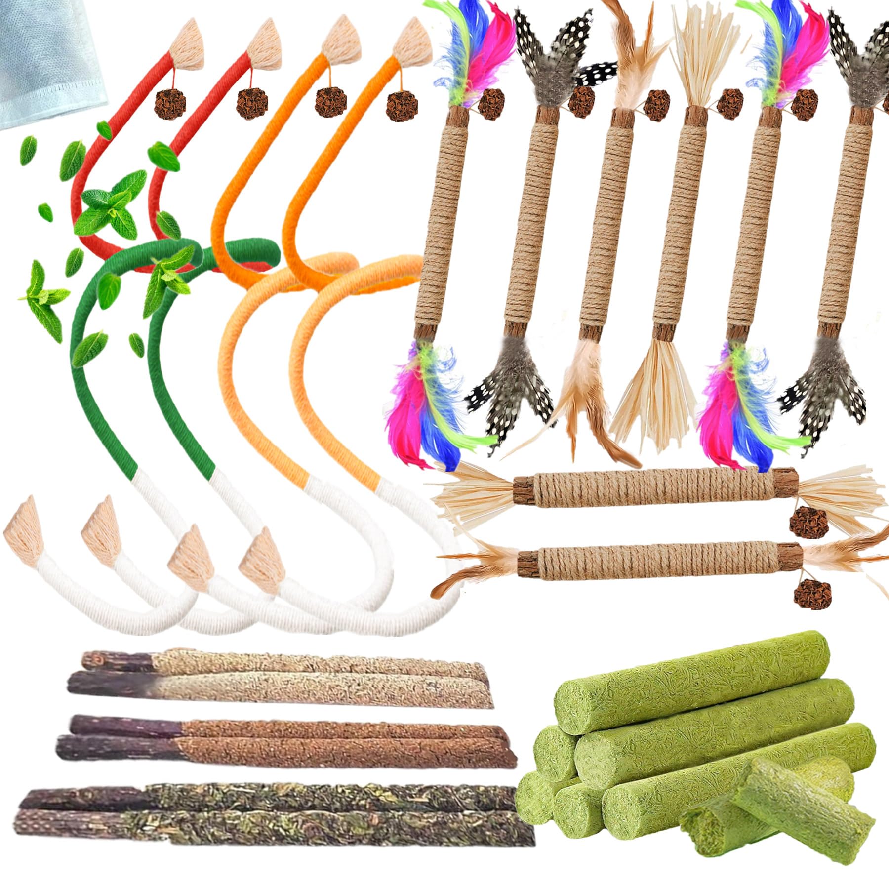 Grembeb cat toys 24pack package, diverse play kit for indoor cats