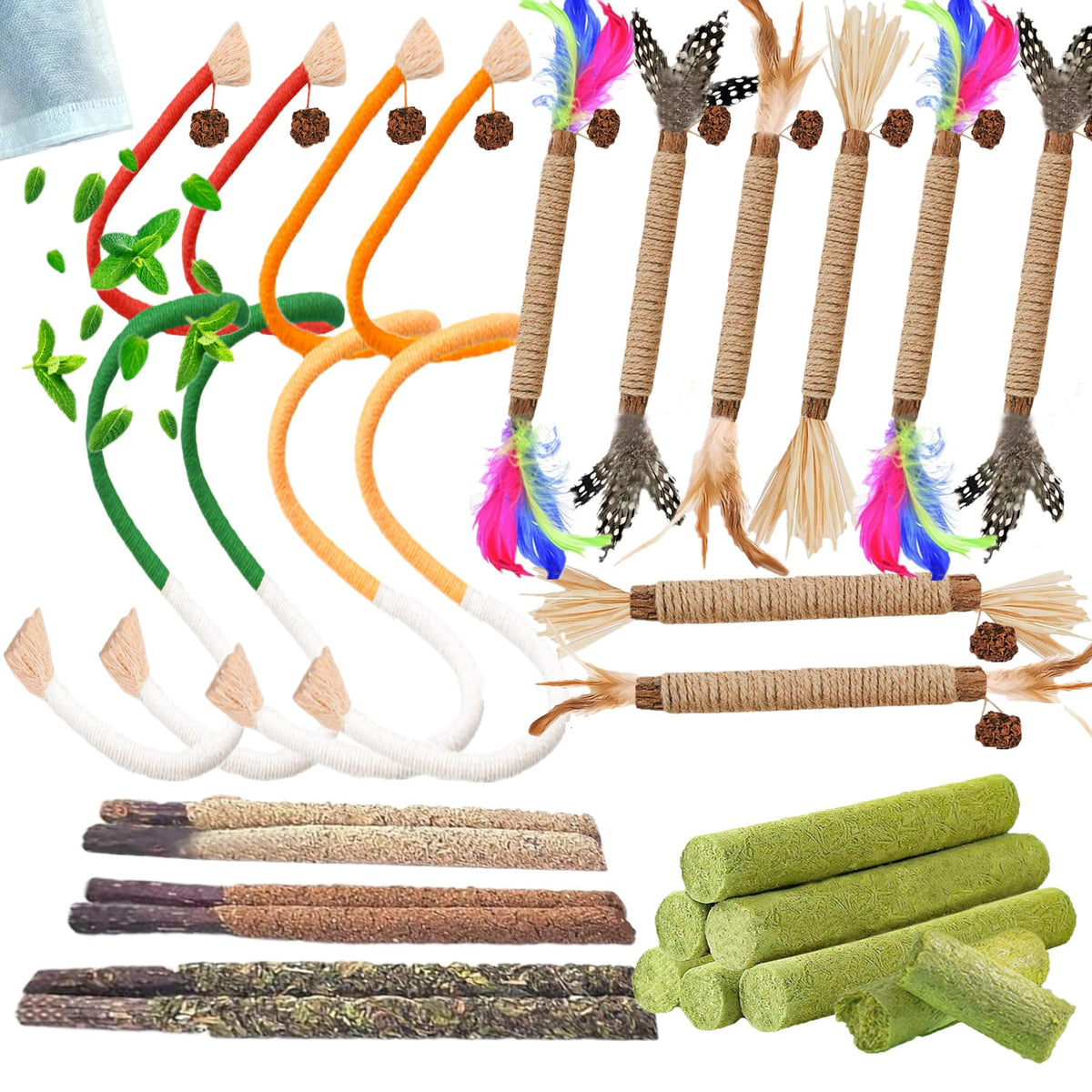 Grembeb cat toys 24pack package, diverse play kit for indoor cats