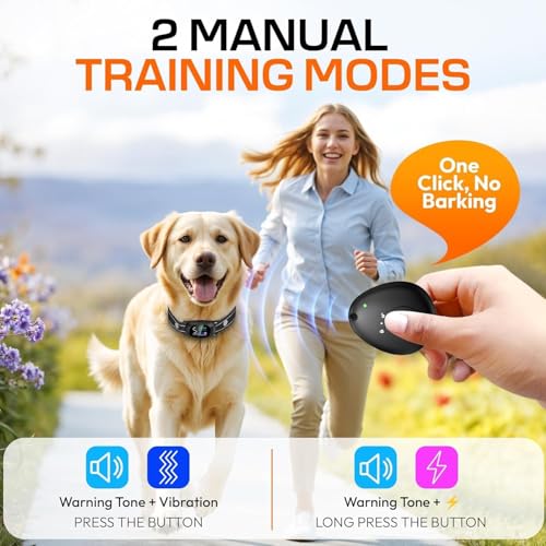 GRENDS 2in1 Bark Collar IP67 waterproof and rechargeable for active dogs.