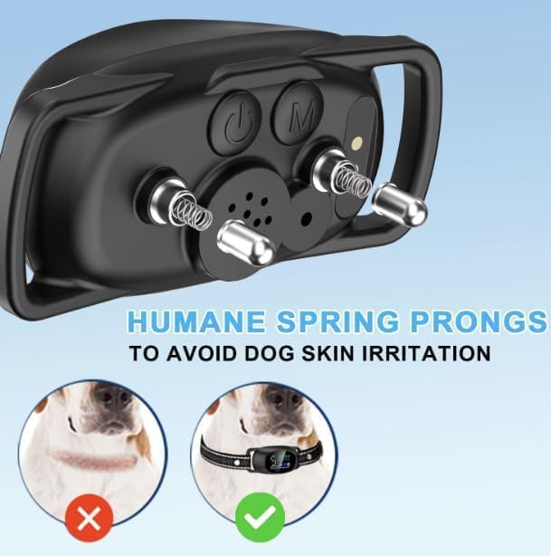 GRENDS 2in1 Bark Collar spring-loaded electrodes reduce irritation during wear.