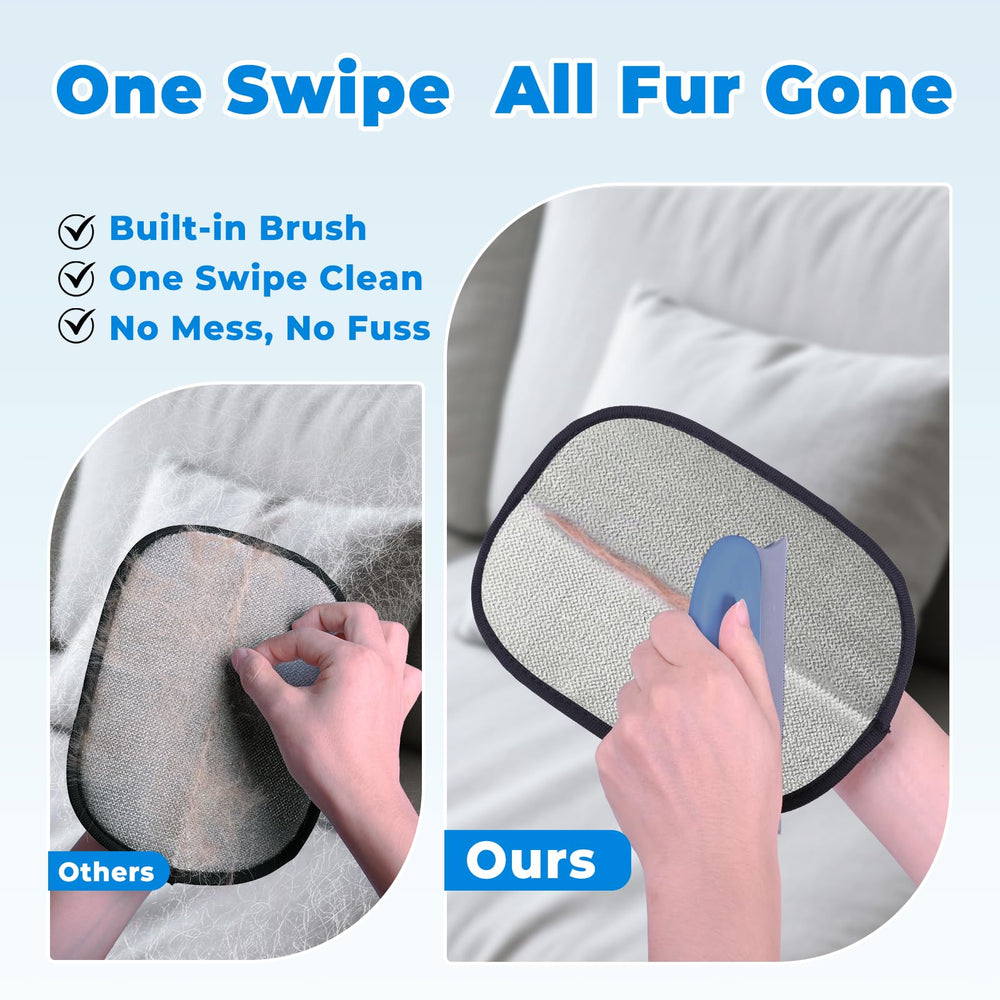 GRENTY silicone scraper cleanly reaches sofa seams and car seats for deep fur removal.