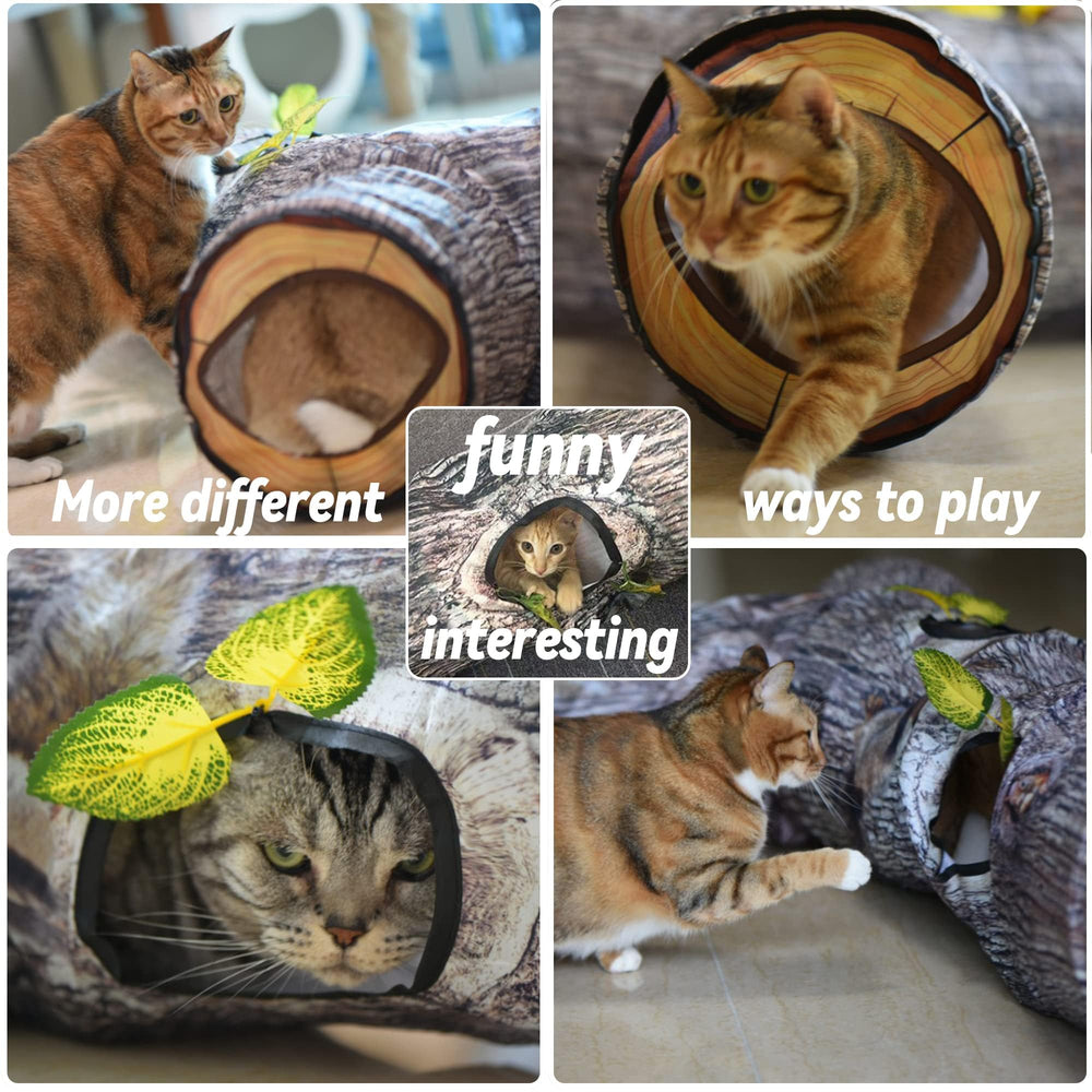 GRETMIX Cat Tunnel three-way-holes invites multiple pets for social play sessions.