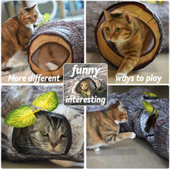 GRETMIX Cat Tunnel three-way-holes invites multiple pets for social play sessions.