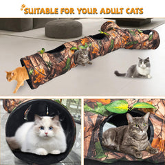 GRETMIX pop-up collapsible cat tunnel for easy setup and travel.