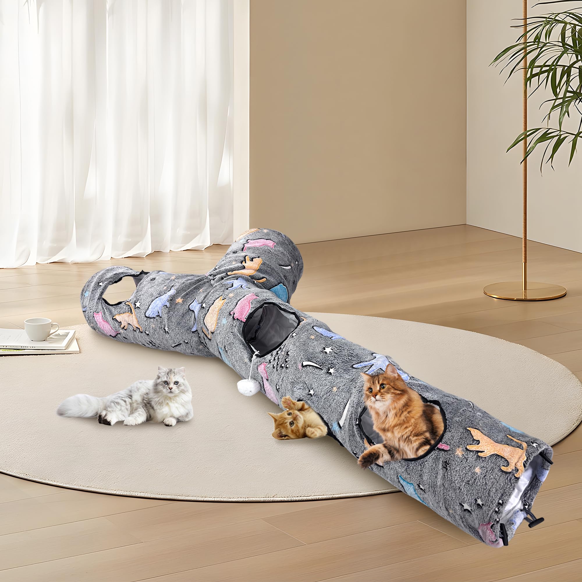 GRETMIX cat tunnel is ideal for indoor play with kittens and small dogs.