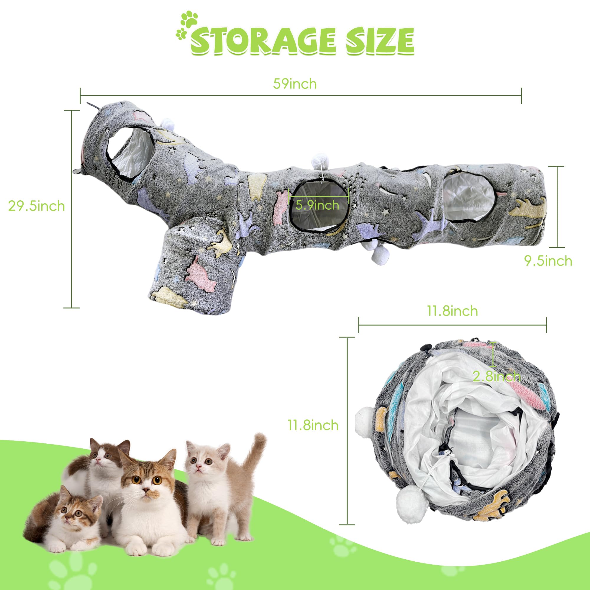GRETMIX cat tunnel soft plush material boosts pet comfort during naps.