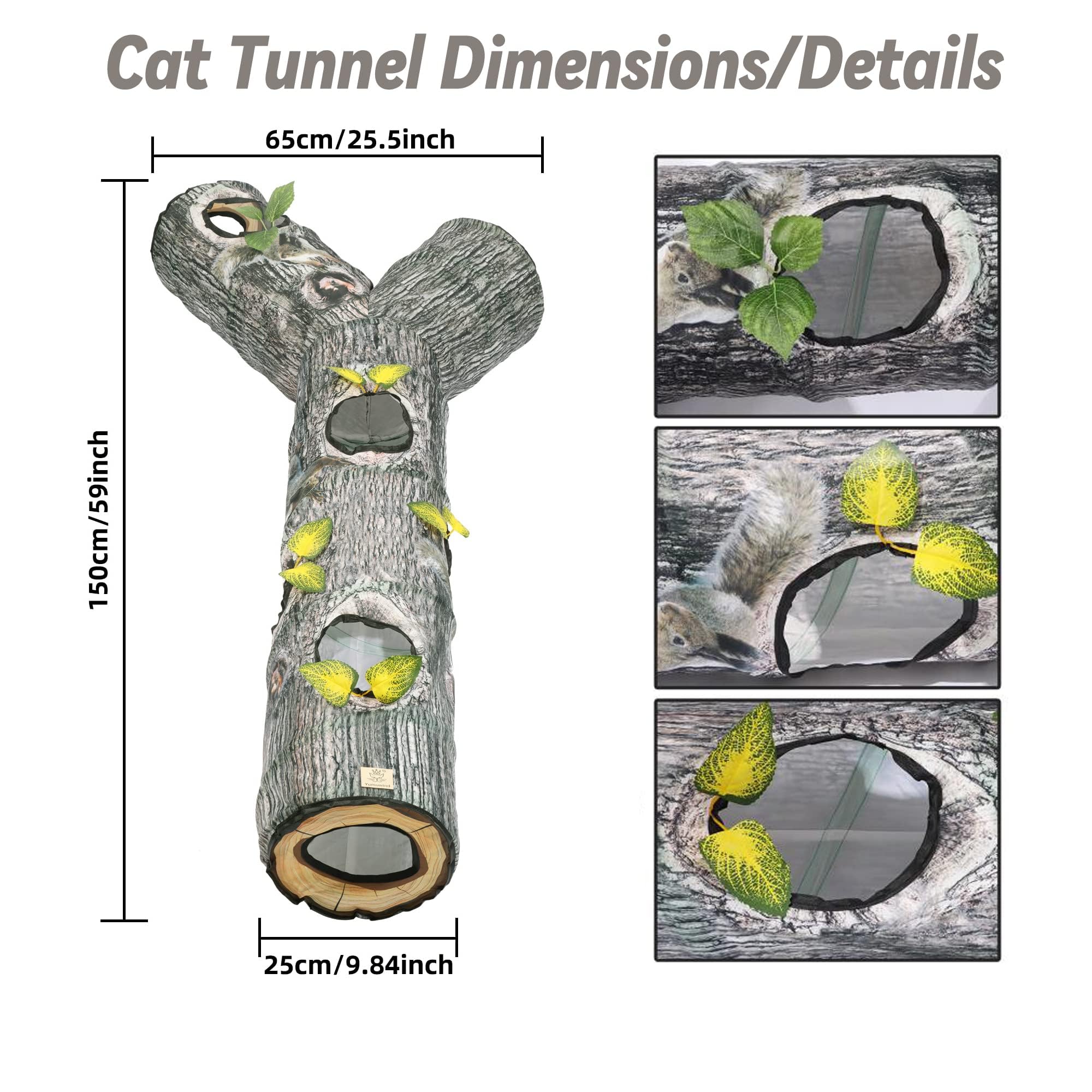 GRETMIX Cat Tunnel tree-pattern enhances realistic play spaces for curious cats.