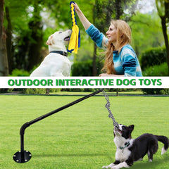 GRETMIX Tether Tug adjustable height demonstrates fitting for different breeds