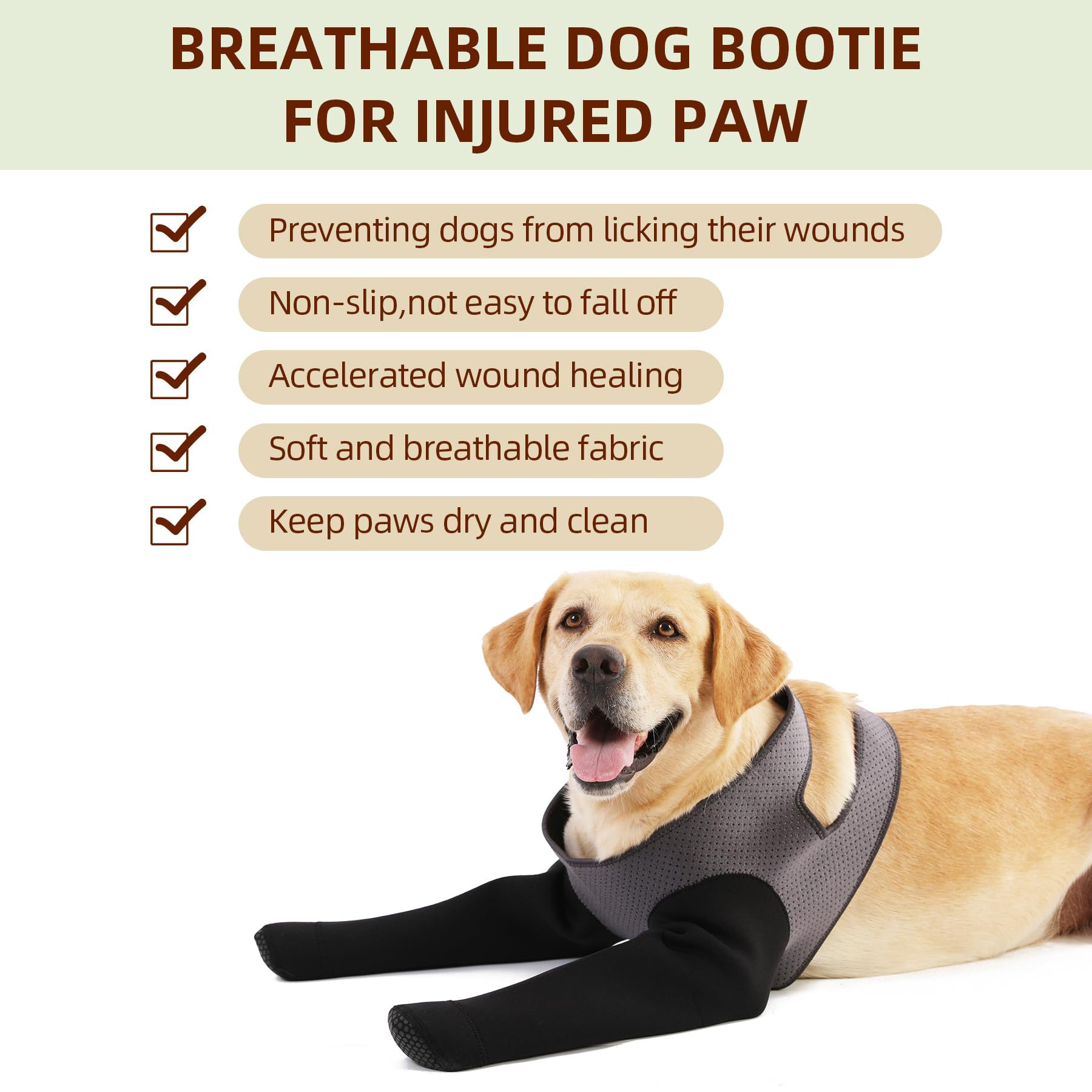 Grettytling dog socks in ultra-soft fabric for gentle wear and chew resistance.
