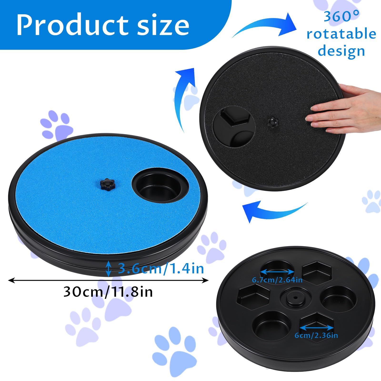 Grevosea dog nail scratch board rotatable feature enables interactive nail care and play.