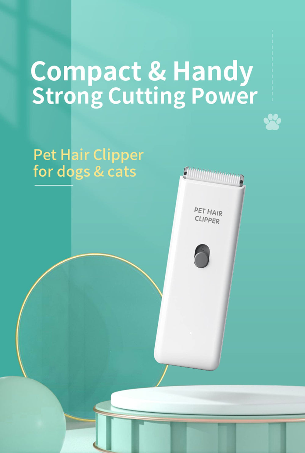 Grimgrow clipper features a lightweight ergonomic handle for comfortable grooming.