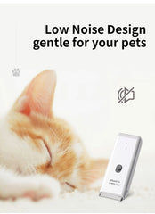 Grimgrow low-noise motor minimizes pet stress during grooming.