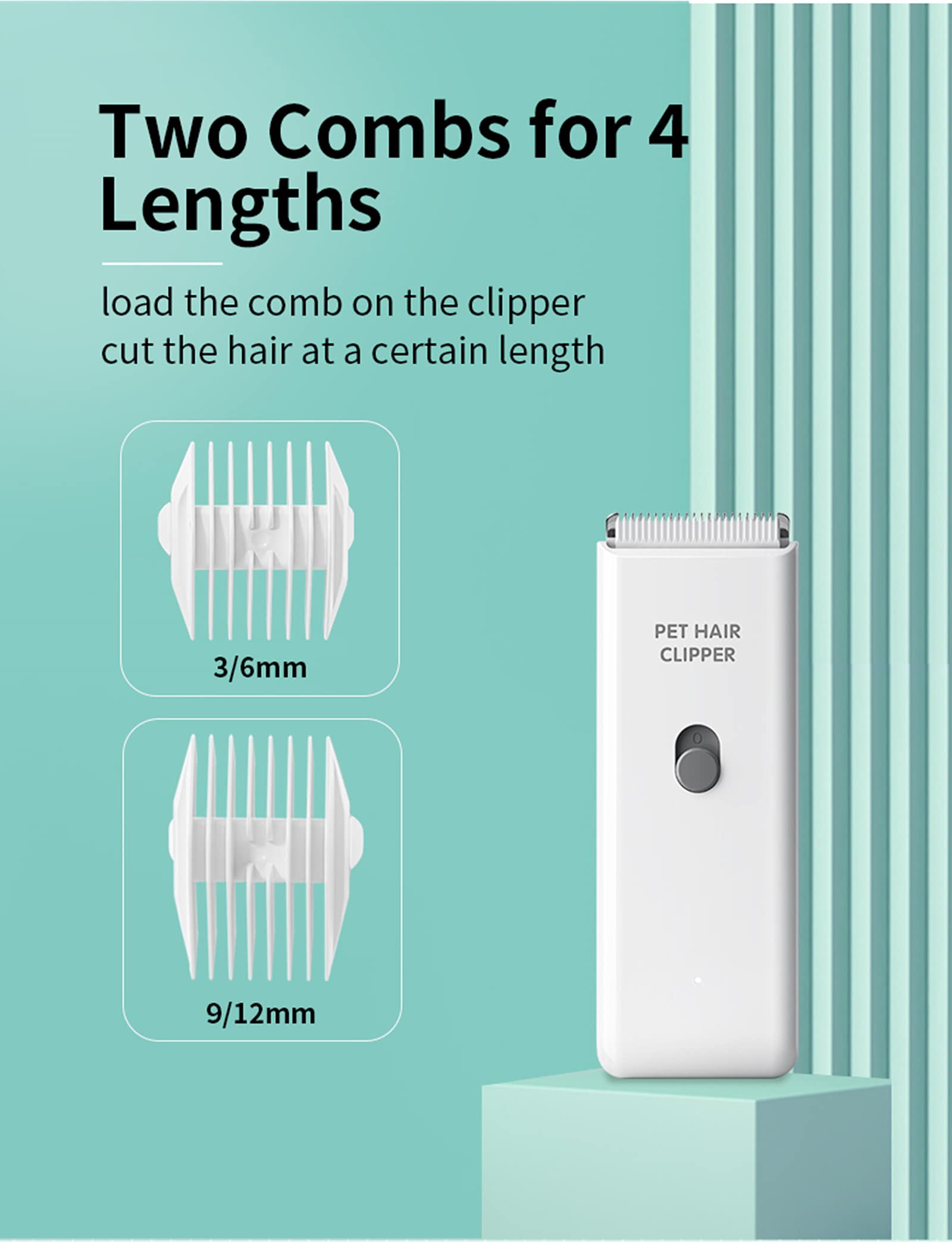 Grimgrow grooming kit includes blades, limit combs, USB cable and cleaning brush.