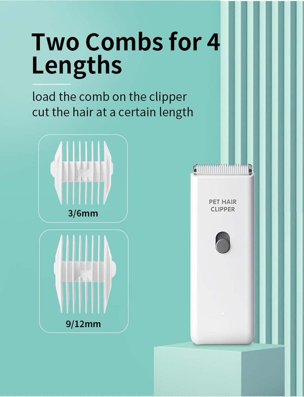 Grimgrow grooming kit includes blades, limit combs, USB cable and cleaning brush.