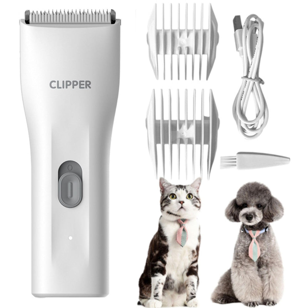 Grimgrow dog grooming kit clipper front view highlights ergonomic design for precise trimming.