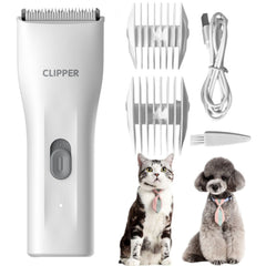 Grimgrow dog grooming kit clipper front view highlights ergonomic design for precise trimming.