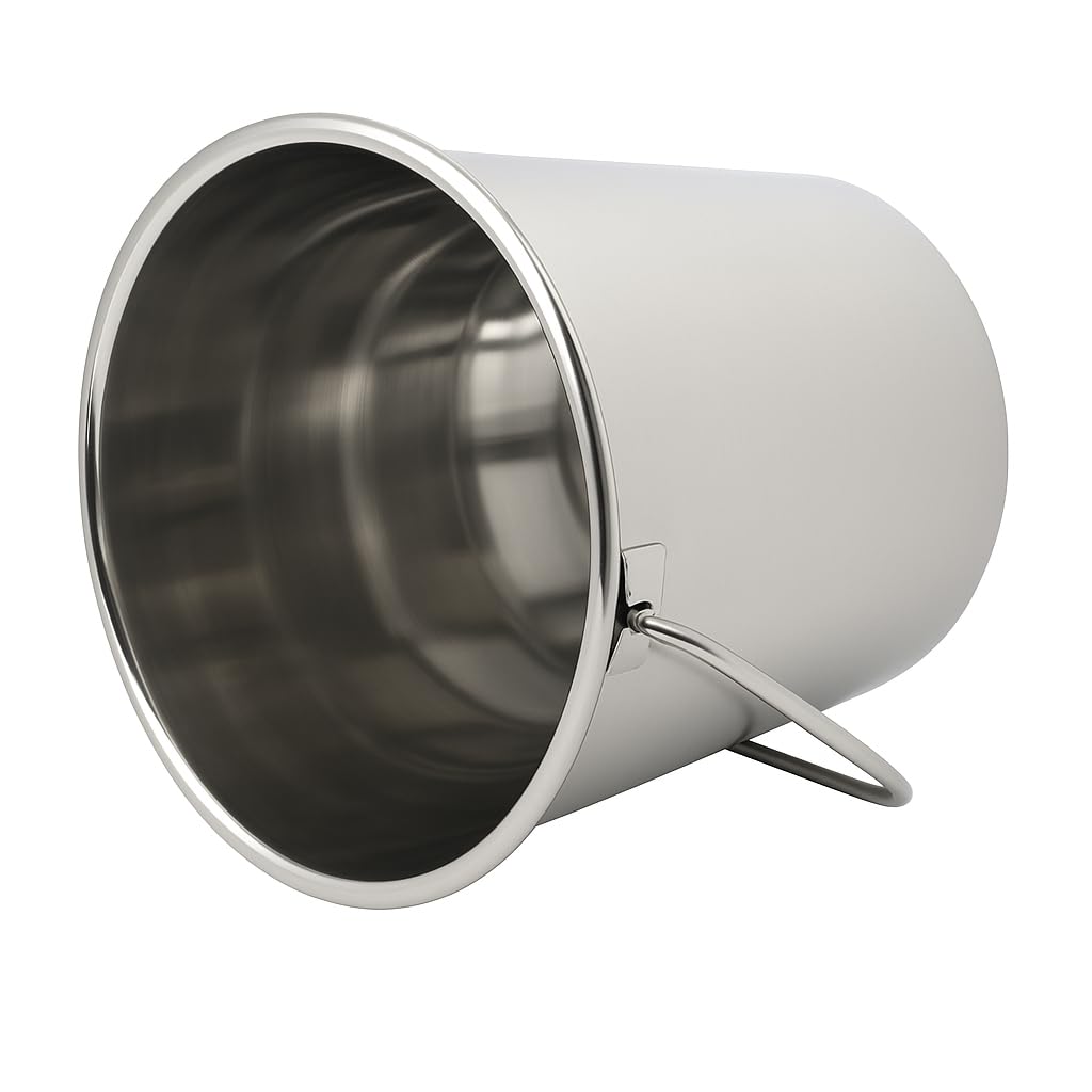 GRIP stainless steel bucket pet-care setup demonstrating durable, corrosion-resistant design with easy handling.