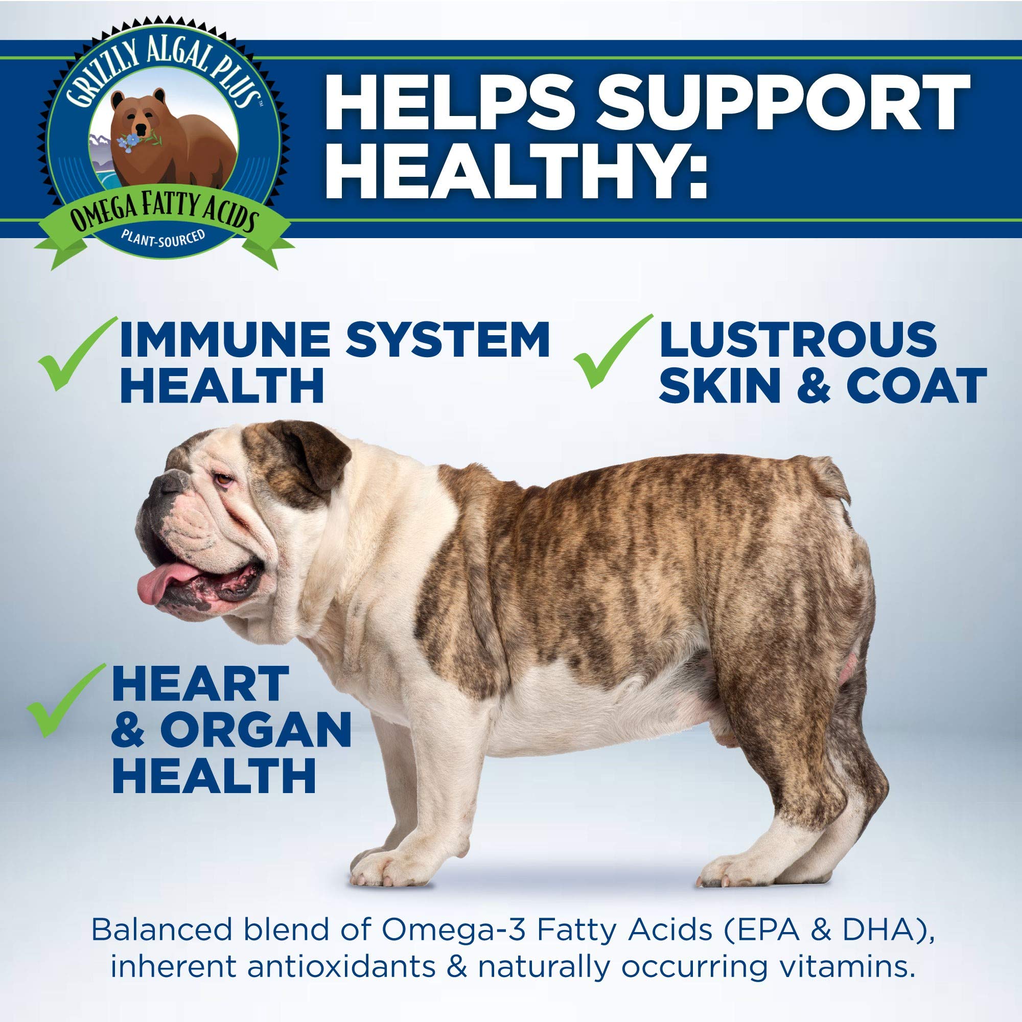Grizzly Algal Plus Omega 3-6-9 close-up of ingredients from microalgae