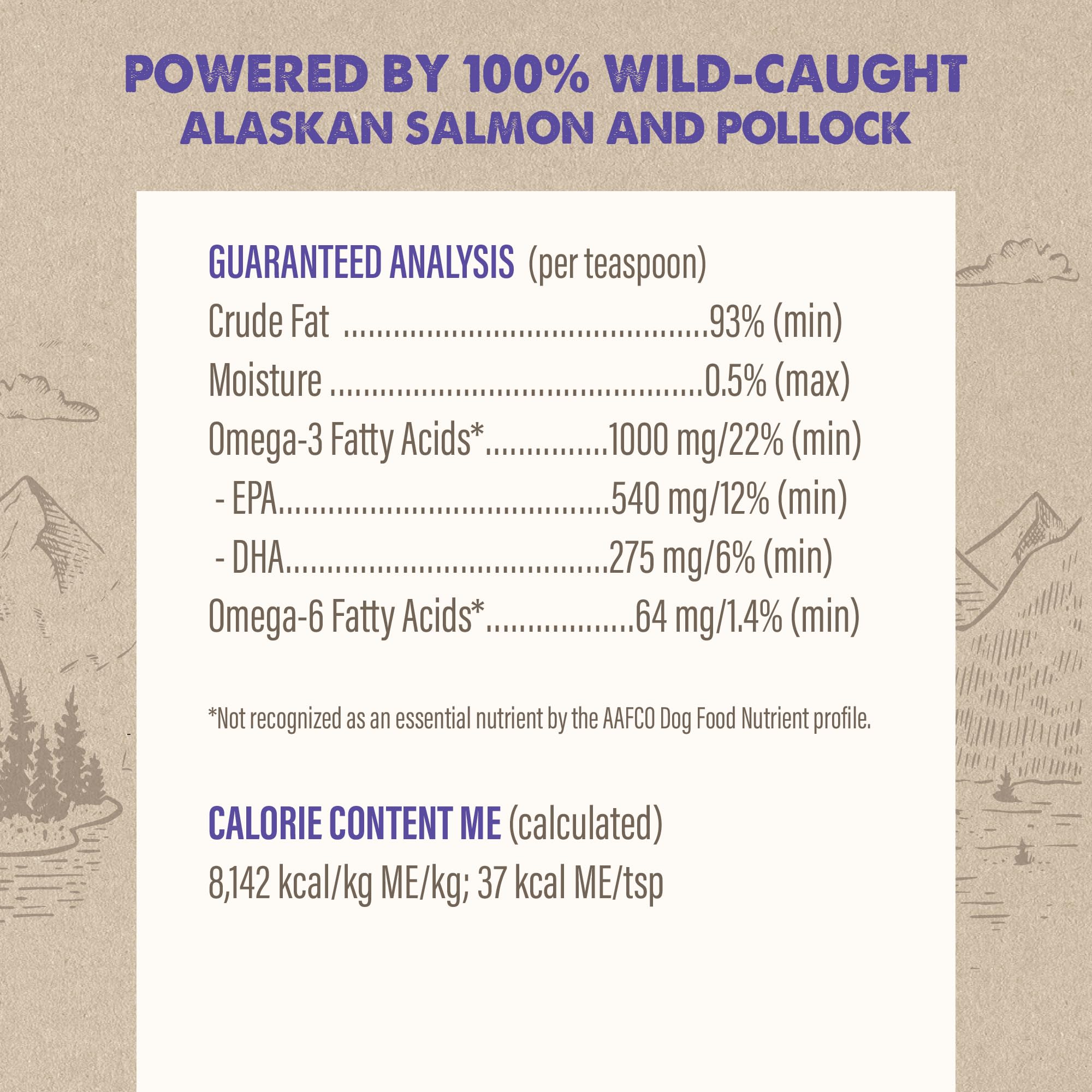 Grizzly Omega Health label closeup demonstrates DHA and EPA content.