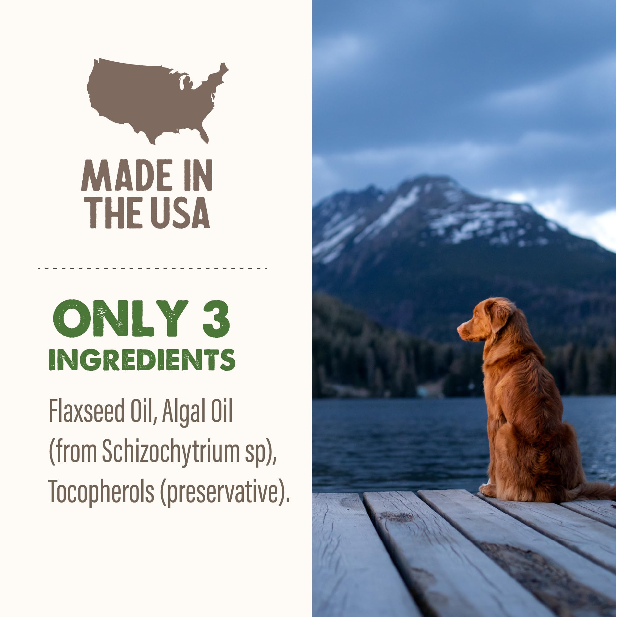 Grizzly Pet Algal Plus EPA supports healthy skin and coat in pets