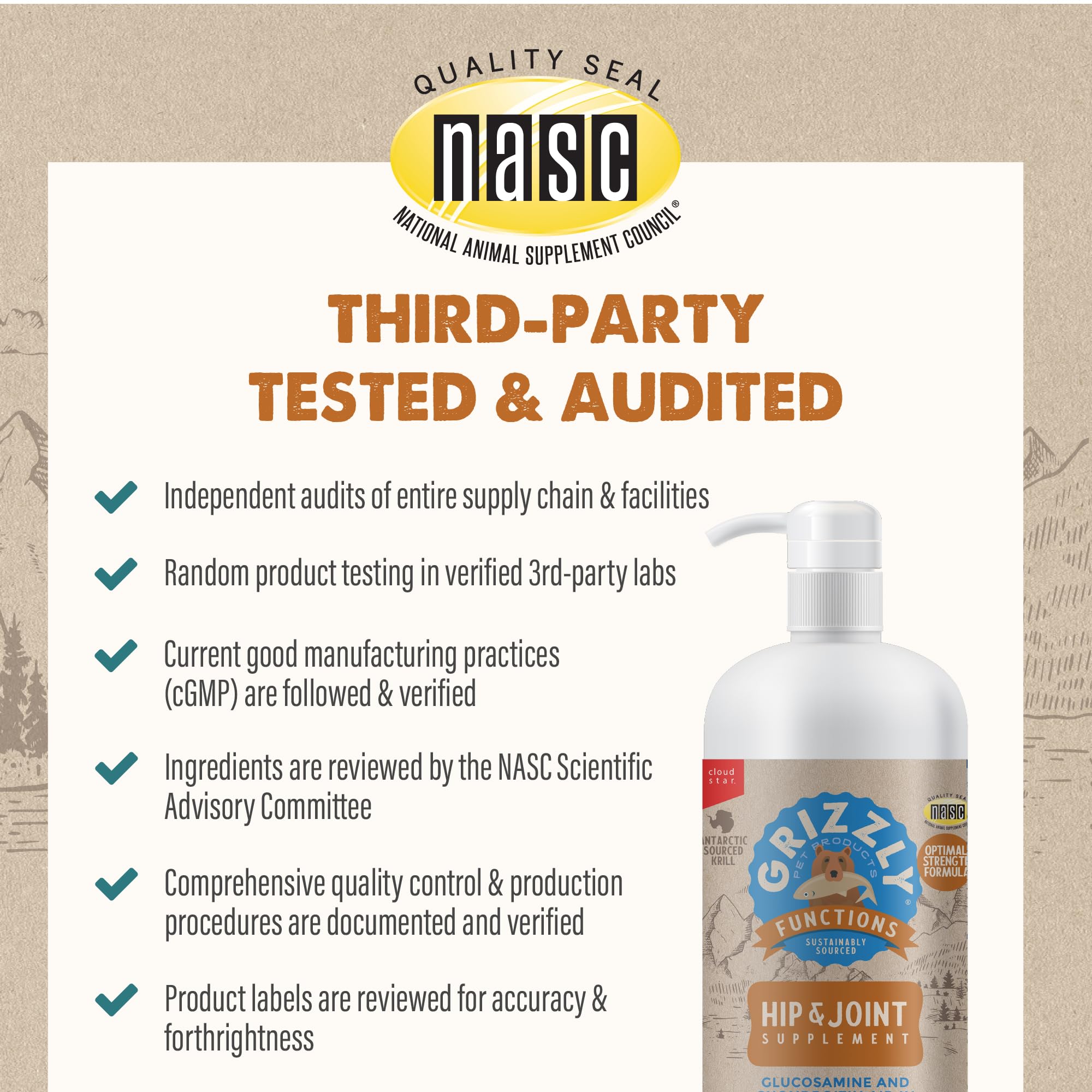 Grizzly Joint Aid natural-flavor krill draws pet interest during daily dosing.