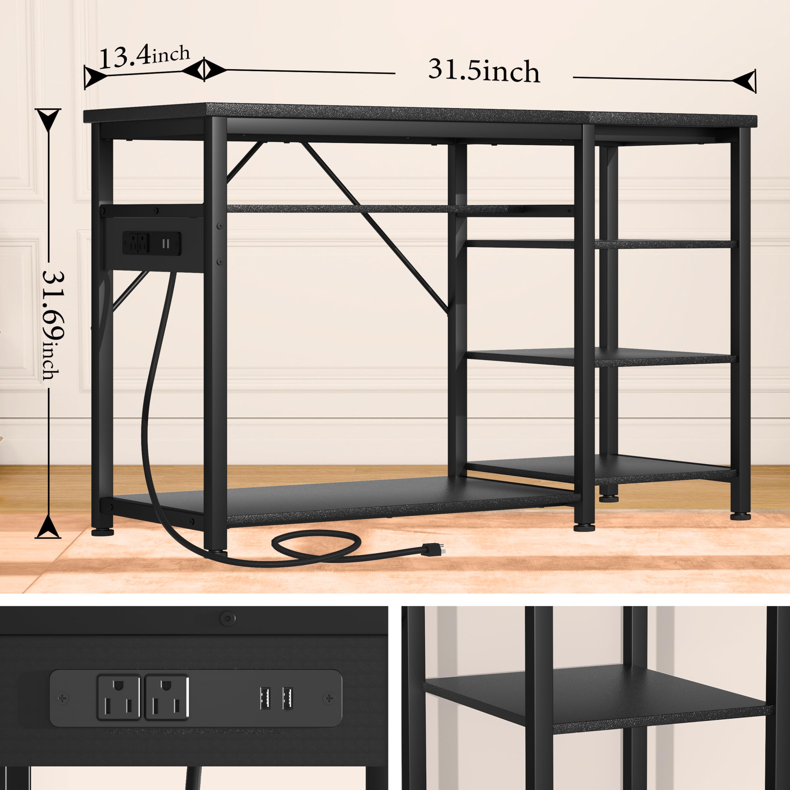 GRLEAF aquarium stand built-in outlets image demonstrates centralized power for filters and lights.
