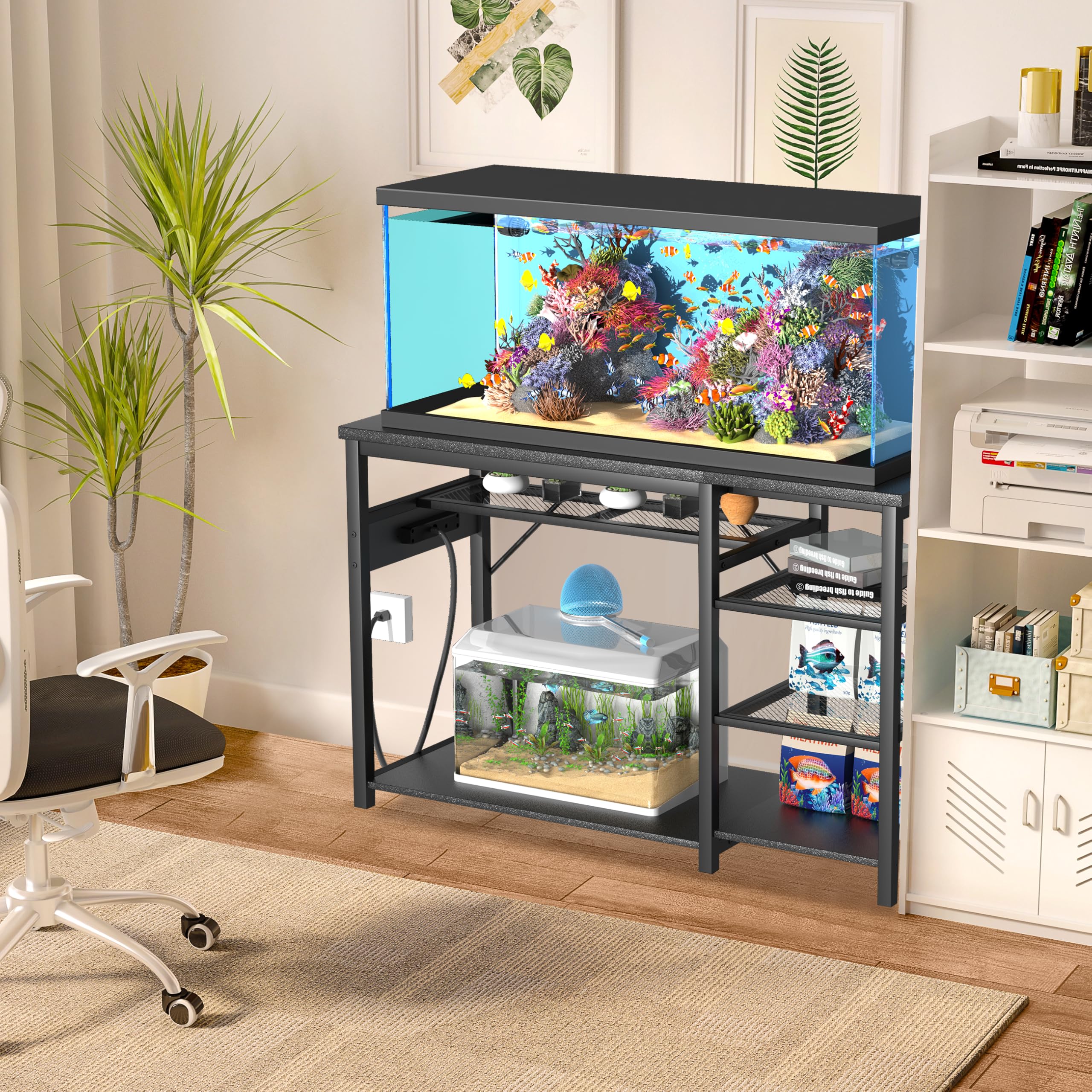 GRLEAF heavy-duty steel-wood hybrid frame supports large tanks