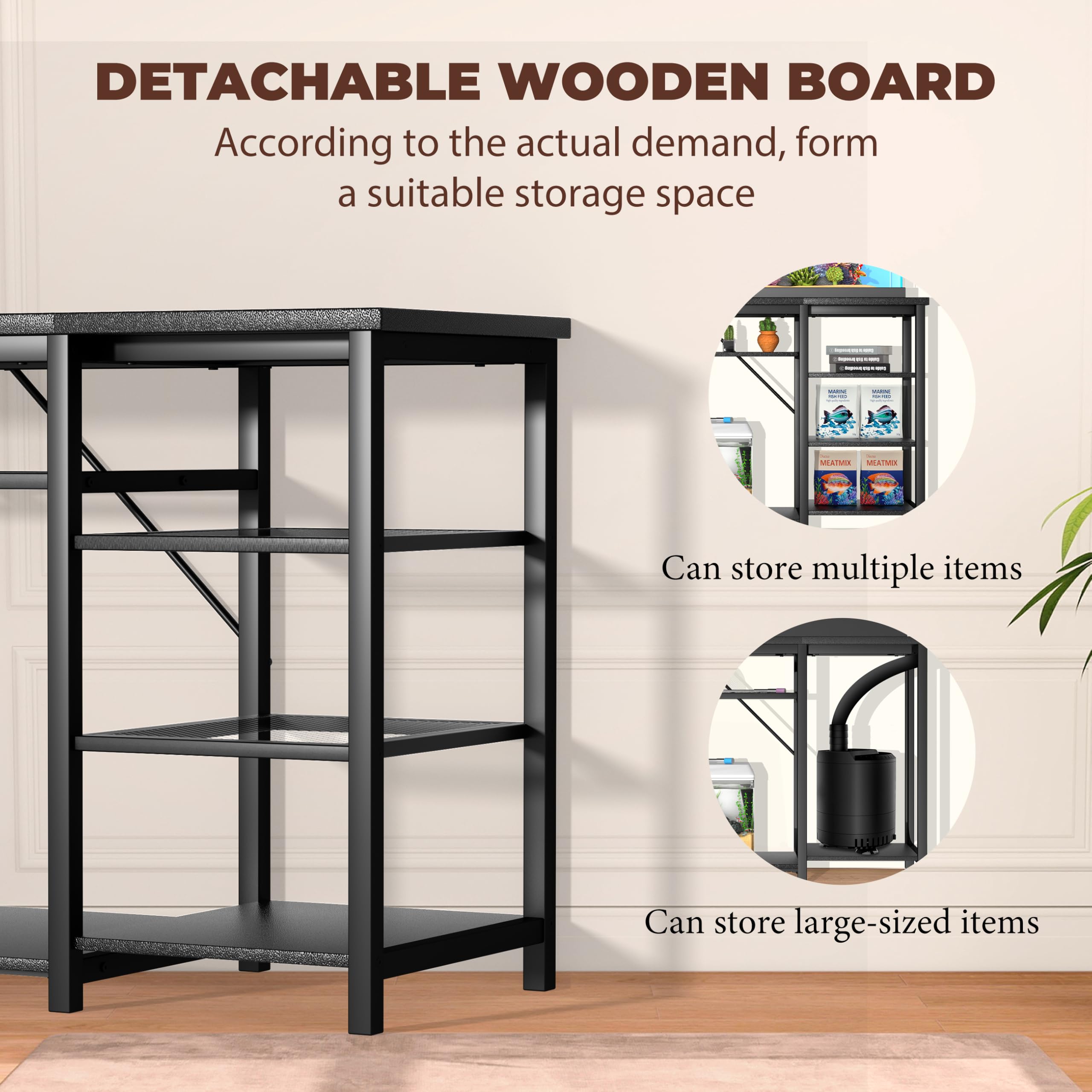 GRLEAF stand with built-in outlets keeps cords tidy and powered safely