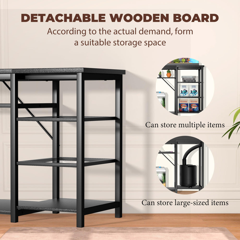 GRLEAF stand with built-in outlets keeps cords tidy and powered safely