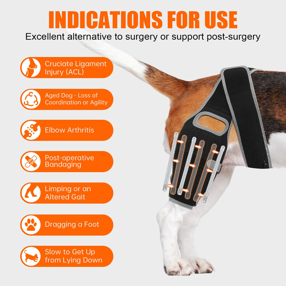 GRLEP dog knee brace eco neoprene image emphasizes breathable fabric for comfort
