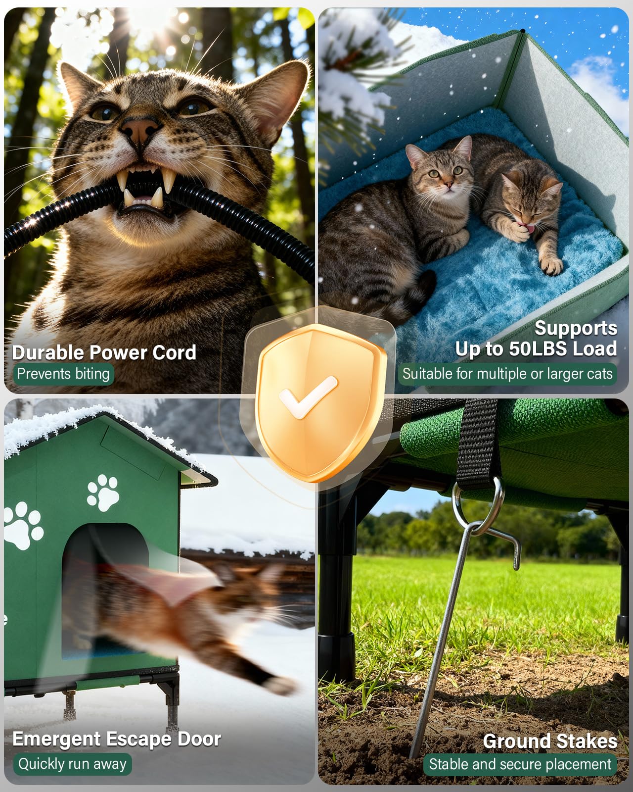 Grolomge 4-inch raised base keeps paws dry and enhances airflow.