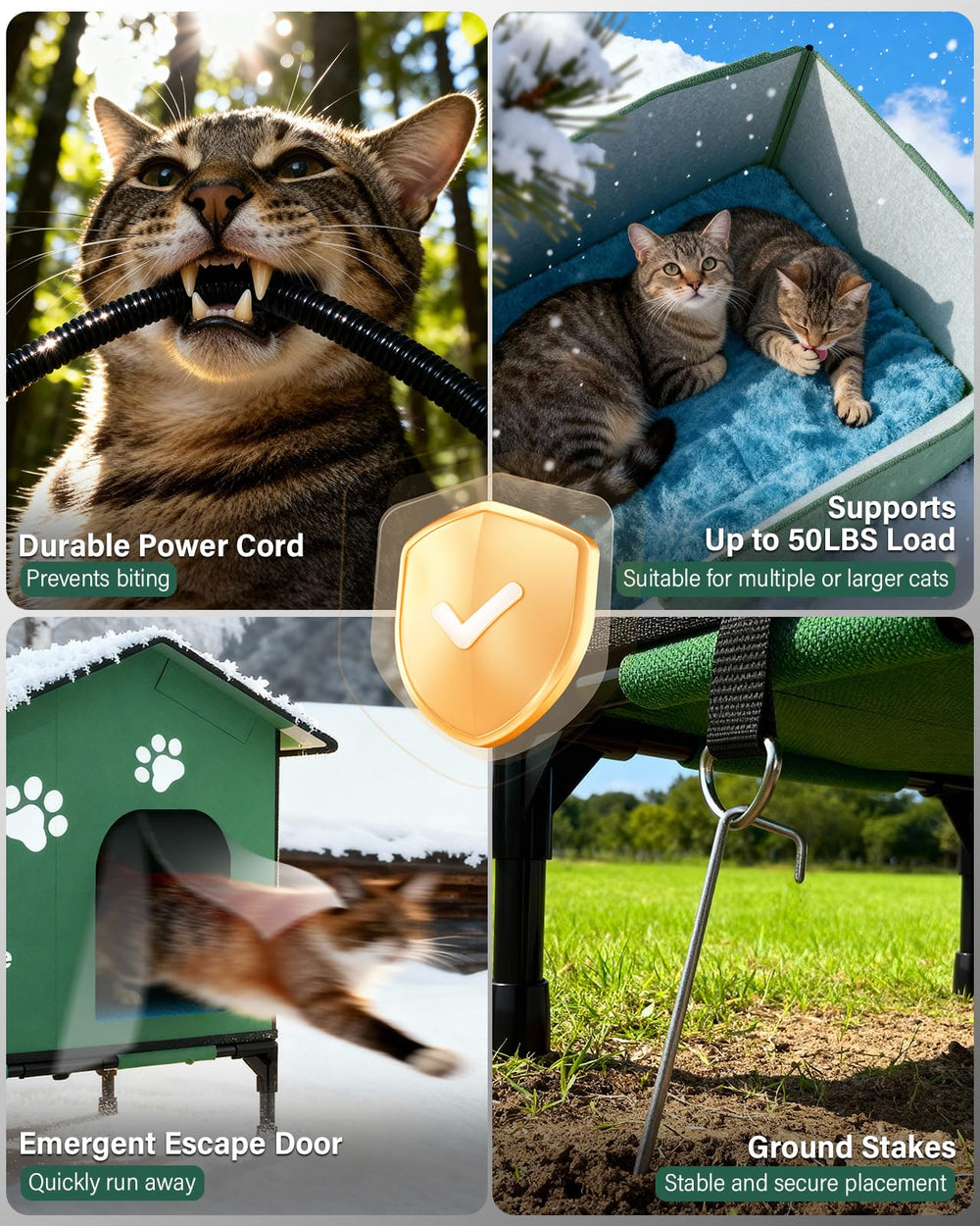 Grolomge 4-inch raised base keeps paws dry and enhances airflow.