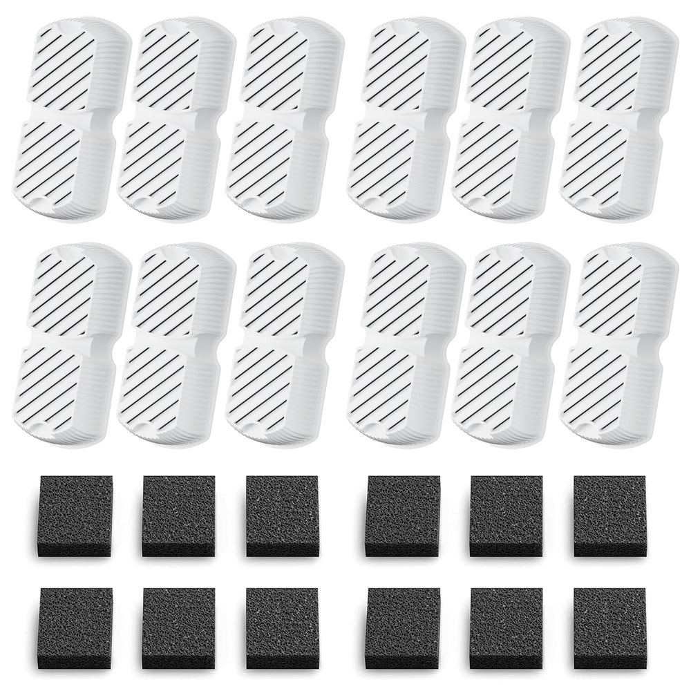 GROOKPET water fountain filters 24-pack with sponges for clean, fresher pet water daily.