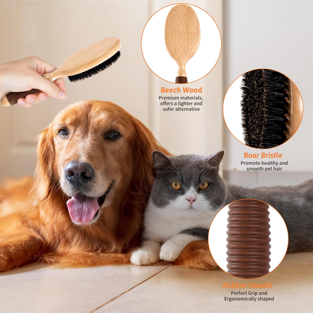 GROOMAGE boar bristles close-up distribute natural oils for coat shine