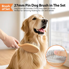 GROOMAGE dog comb 27mm pins captures knots with gentle precision