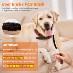 GROOMAGE brush with non-slip wood handle ensures secure grooming sessions