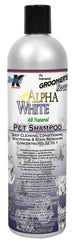 Groomer's Edge Alpha White Shampoo 16oz bottle for whitening white coats.