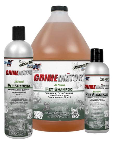 Groomers Edge Grimeinator foam-lather provides rich cleansing for dirty coats
