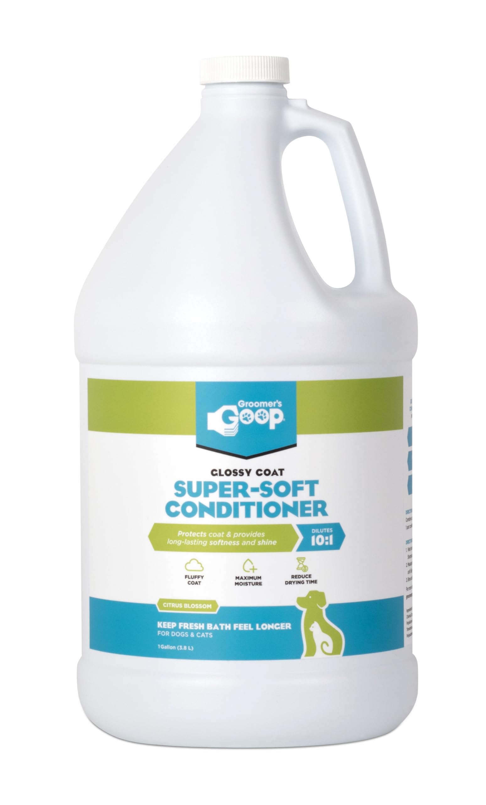 Groomer's GOOP Glossy Coat conditioner bottle boosts deep moisture for soft, clean coats.