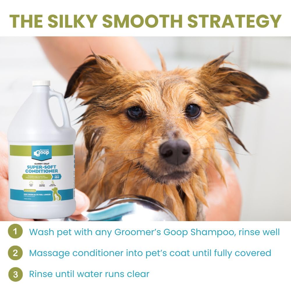 Groomer's GOOP Glossy Coat dye-free formula supports gentle, irritation-free pet care.