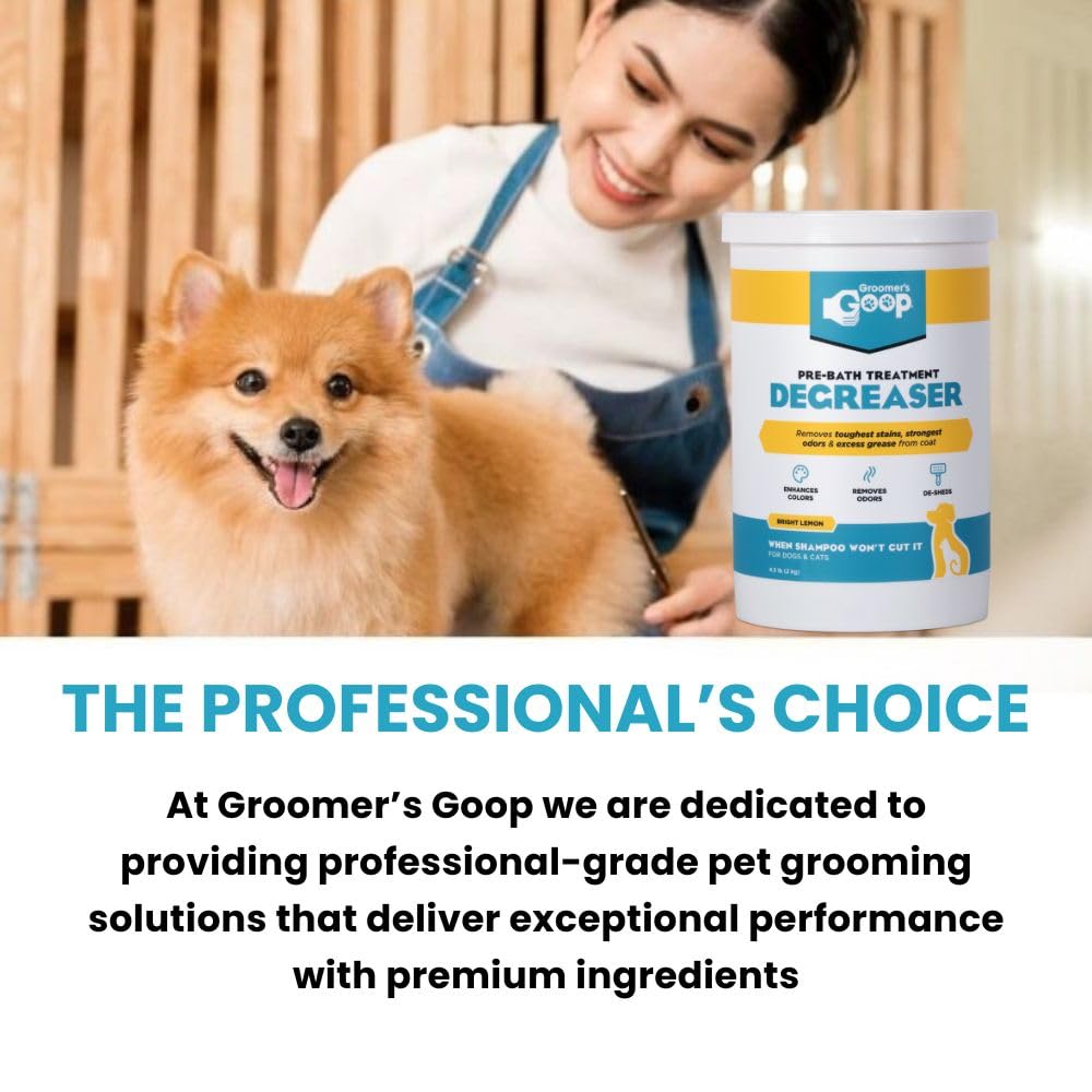 Groomer's GOOP pre-bath degreaser trusted for problem coats and oily fur