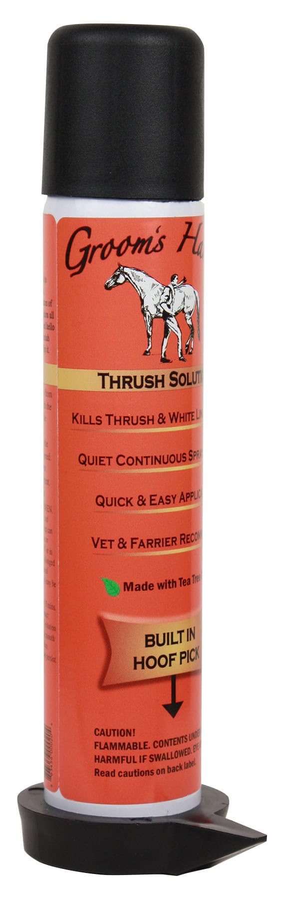 Grooms Hand Thrush Solution bottle for easy hoof care during grooming sessions