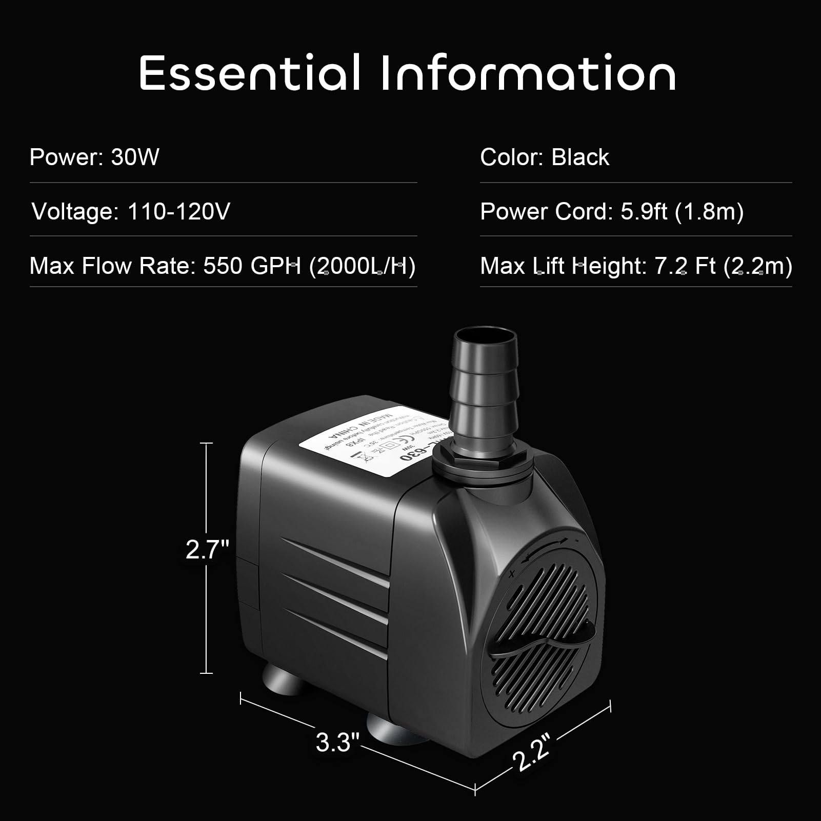 GROWNEER 550GPH pump in a planted aquarium setup demonstrates easy integration.