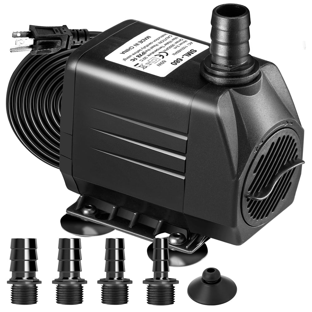GROWNEER 950GPH submersible pump in use, showcasing quiet operation for a calm aquarium.