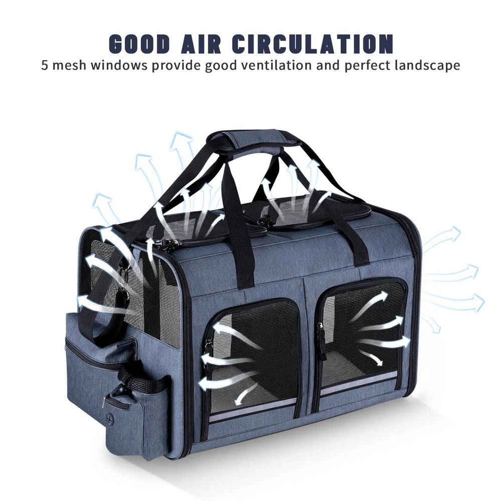 Groxkox cat carrier grey travel-friendly design for small to medium pets