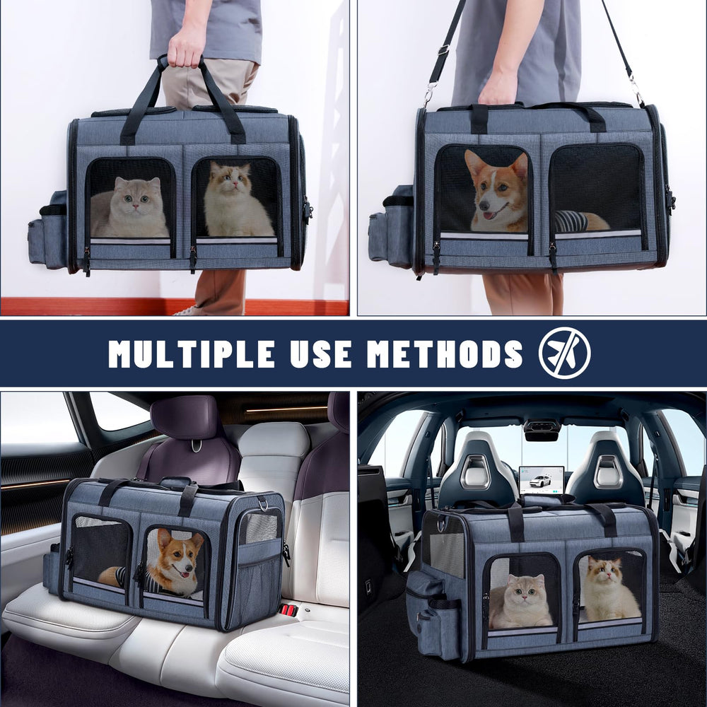 Groxkox two-pets carrier with easy-carry straps for on-the-go trips