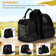 Groxkox ventilation system with mesh panels enhances airflow for pet comfort.