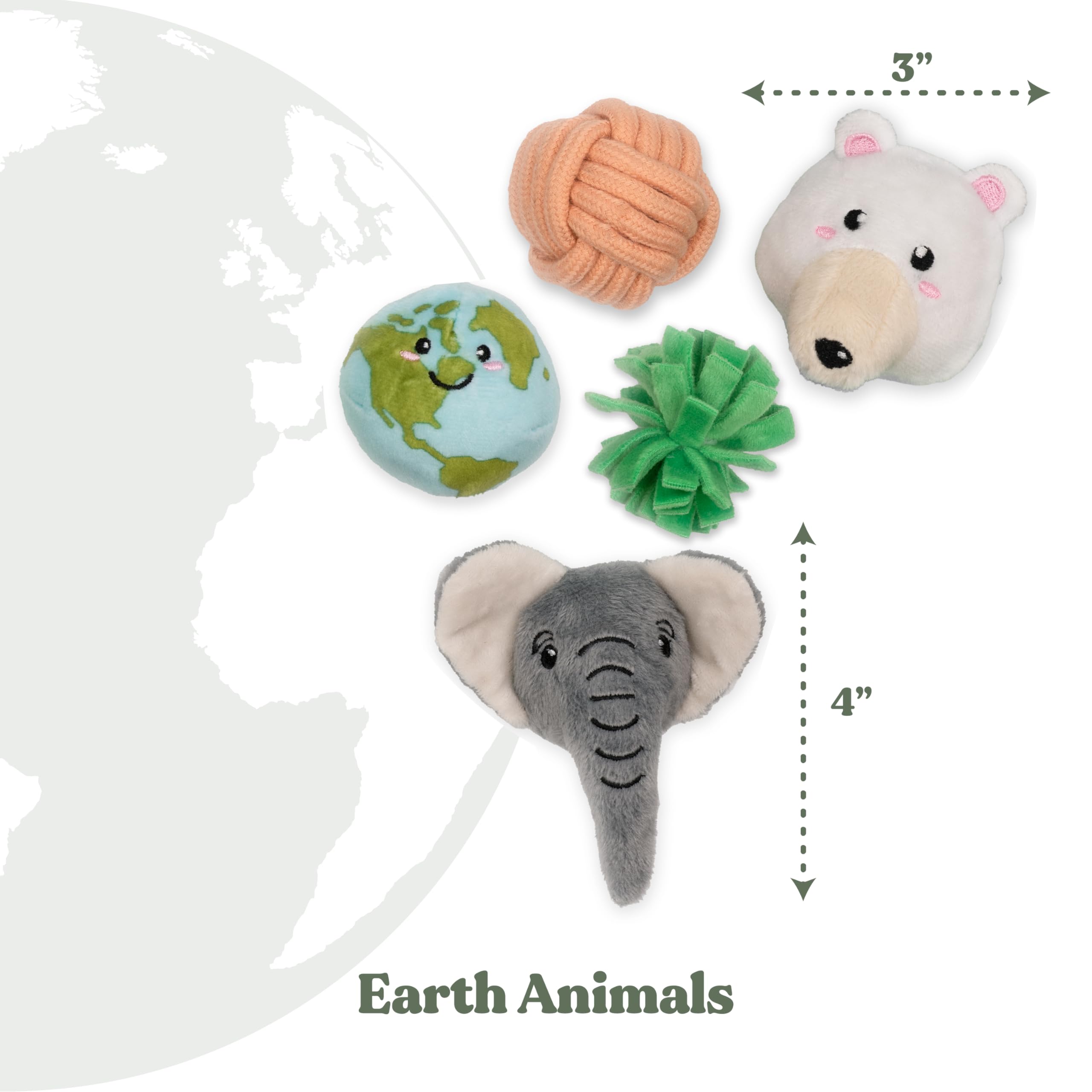 GRRREEN plush Earth Elephant cat toy durability for longer play sessions