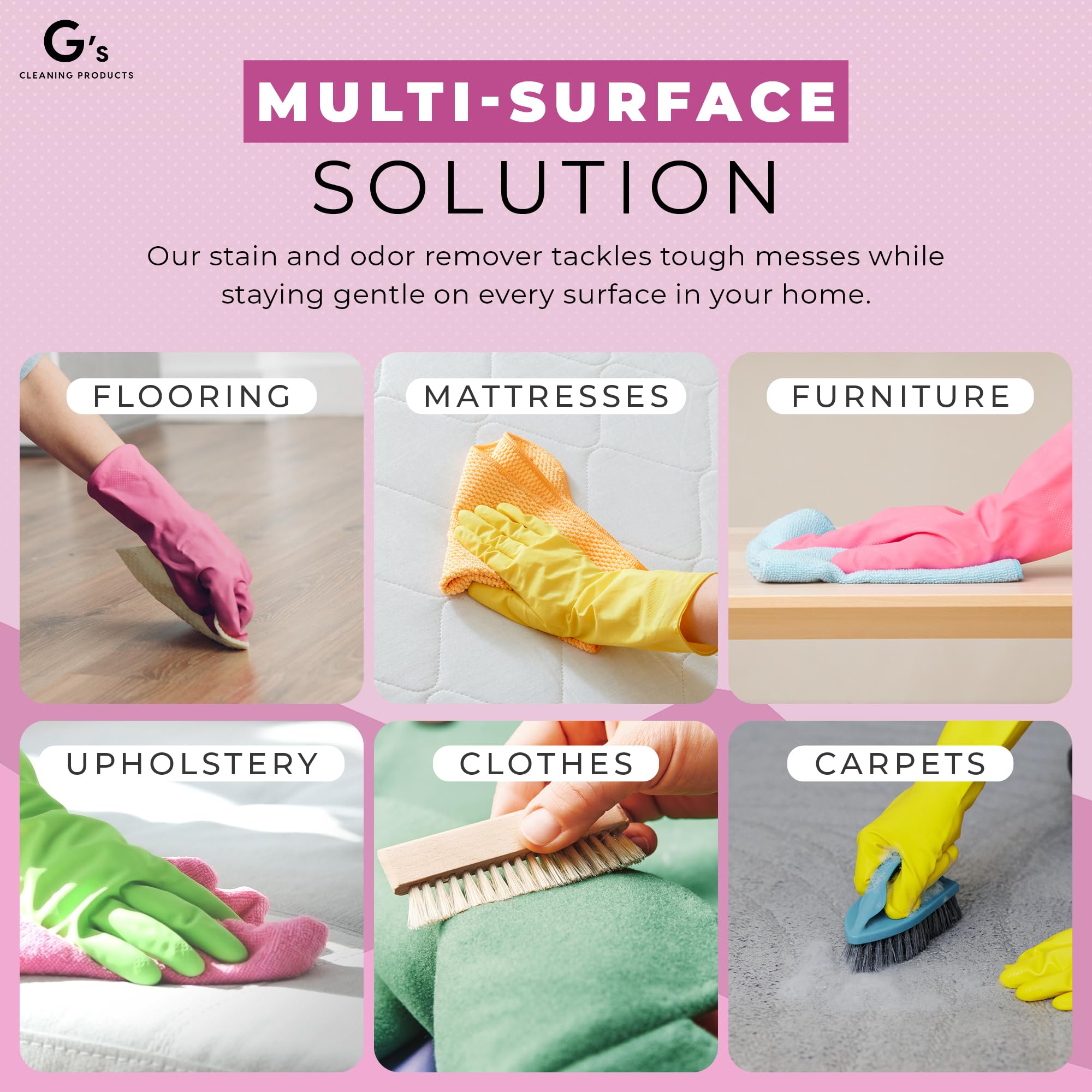 G's Cleaning Neutral formula label highlights odor elimination without added fragrance.